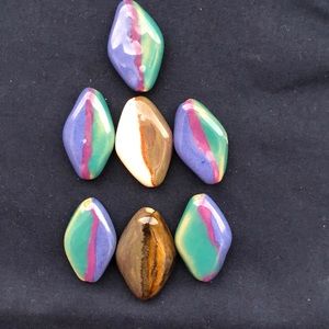 Ceramic Kazuri flag beads African